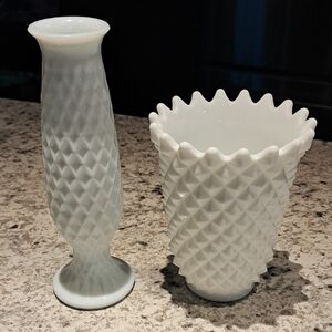 Vintage Milk Glass Vases